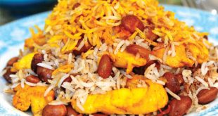 طرز تهیه پلو لوبیا چیتی
